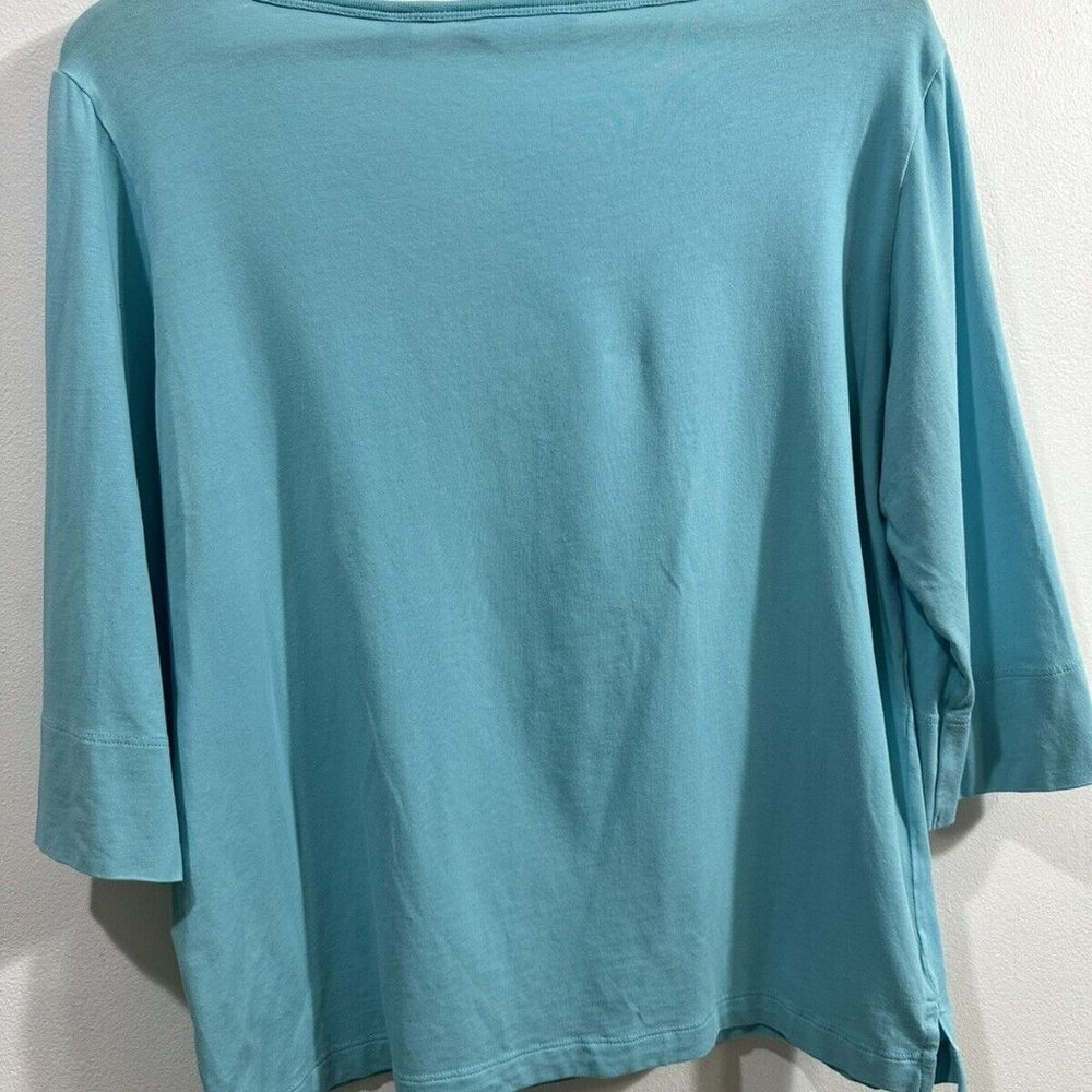 TORI RICHARD‎ Blue 3/4sleeve Women's T-Shirt  Size M - Picture 5 of 10